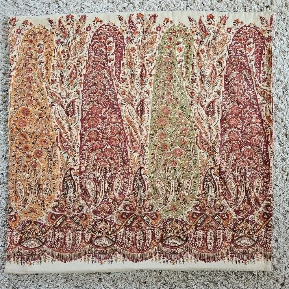 Pottery Barn Linen Cotton Paisley Pillow Covers Lumbar Square Boho Beachy